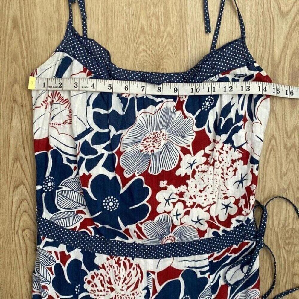 Retro Floral Sundress Blue White Small - Picture 9 of 13